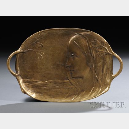 Peter or Paul Tereszczuk (Austrian, 1875-1963) Art Nouveau Gilt-bronze Vide Poche