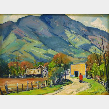 John F. Enser (American, 1898-1968) Autumn Farm Road.