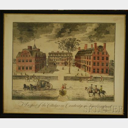 Framed Meriden Gravure Co. Hand-colored Collotype A Prospect of the Colleges