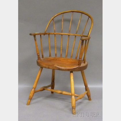 Windsor Ash, Pine, and Maple Sack-back Armchair