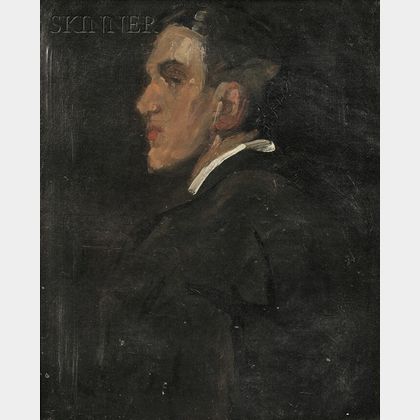 Alice Schille (American, 1869-1955) Profile Portrait of a Man
