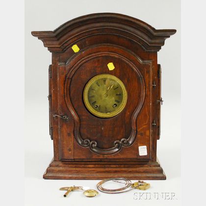 French Provincial Oak Mantel Clock