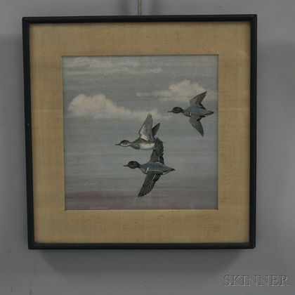 Edward Von Siebold Dingle (American, 1893-1975) Three Flying Ducks