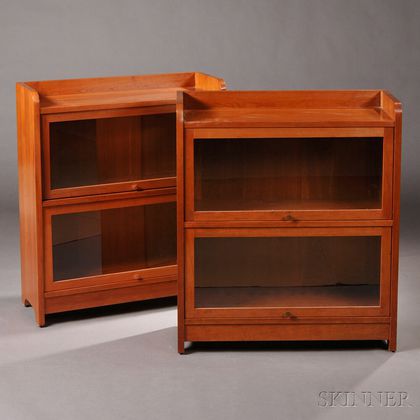 Pair of Stickley Two-door Barrister Bookcases 