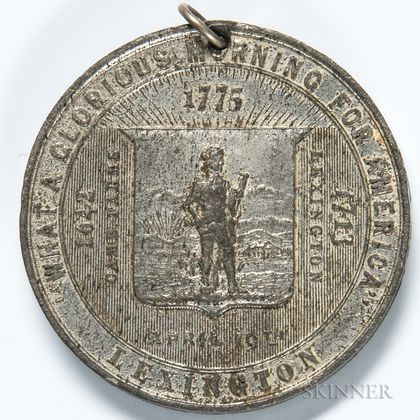 1875 Battle of Lexington Centennial Commemorative White Metal Medal