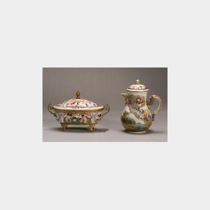 Four Capo di Monte Style Porcelain Items