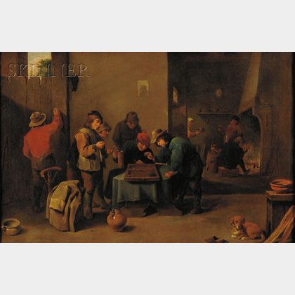 School of David Teniers II (Flemish, 1610-1690) The Tric Trac Players