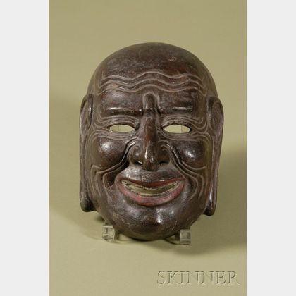 Carved Wood Noh Mask