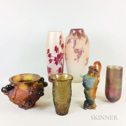 Six Art Glass Items