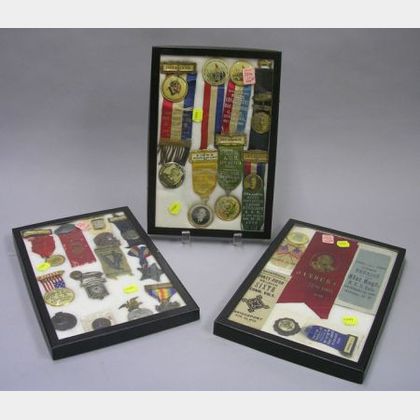 Three Flats of GAR and Associated Organizations Badges and Medals
