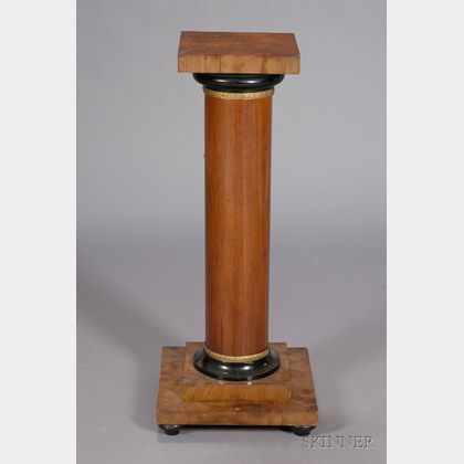 Biedermeier Bronze-mounted and Part-Ebonized Fruitwood and Mahogany Pedestal