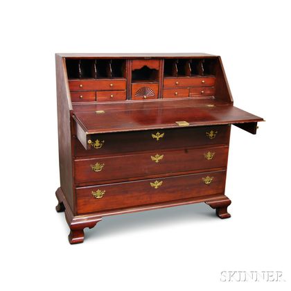 Chippendale Stained Cherry Slant-lid Desk