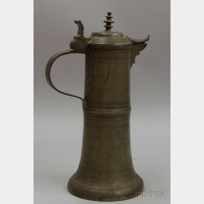 Continental Pewter Lidded Flagon
