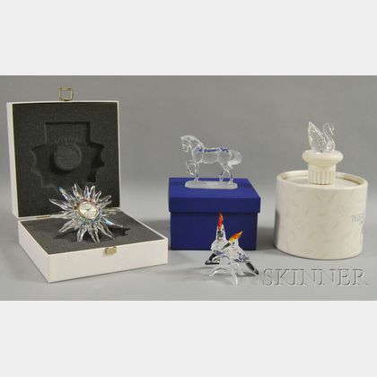 Four Swarovski Crystal Figural Items