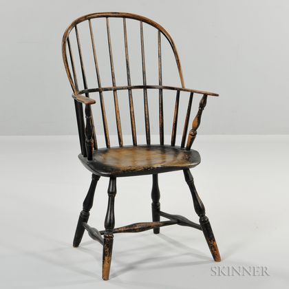 Black-painted Sackback Windsor Chair
