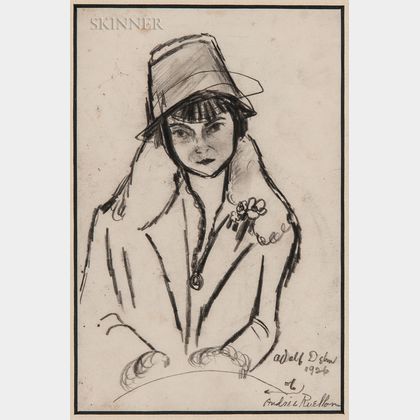 Adolf Arthur Dehn (American, 1895-1968) Portrait of Andrée Ruellon.