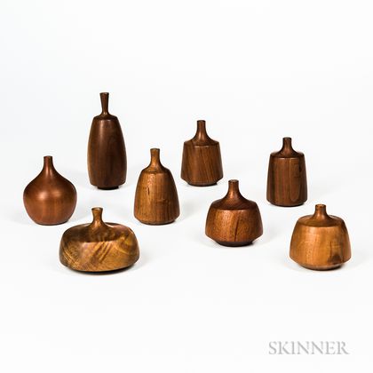 Eight Rude Osolnik Originals Turned Wood Vases