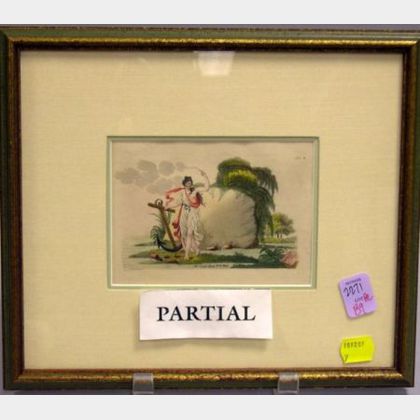Pair of Framed French Hand-tinted Prints