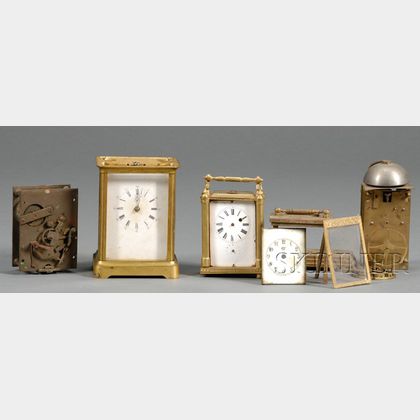 Incomplete Carriage Clocks, Case and Movement Parts. 