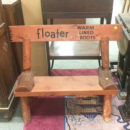 "Floater" Adirondack-style Wood Child's Advertising Bench