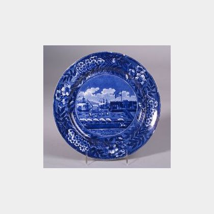 Blue and White Transfer Decorated Staffordshire Plate
