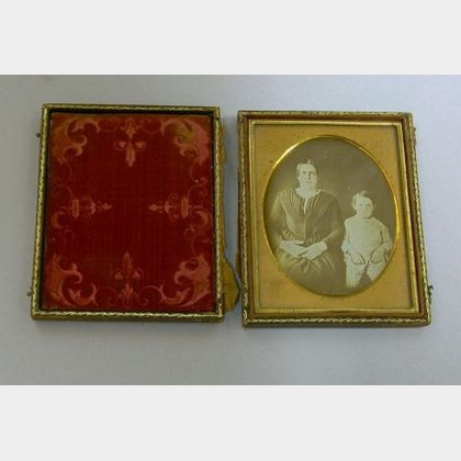 Daguerreotype Double Portrait of Mother and Young Son