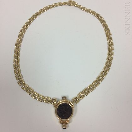 14kt Gold and Roman Medallion Necklace