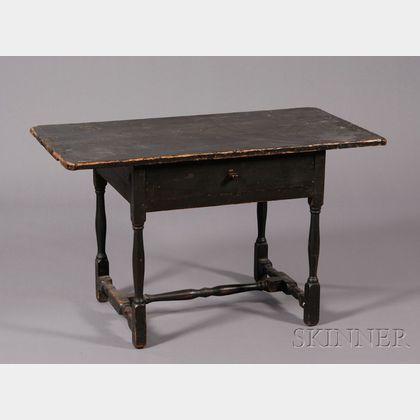 Black-painted Pine and Maple Tavern Table