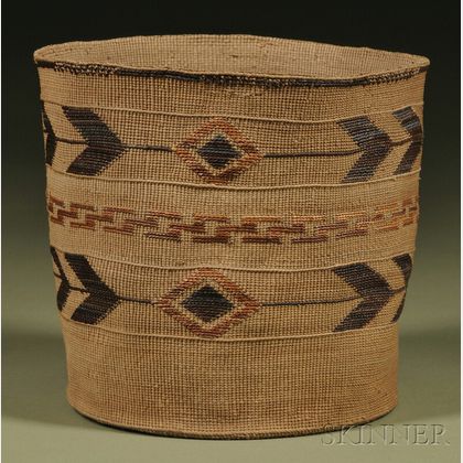 Tlingit Polychrome Twined Basket