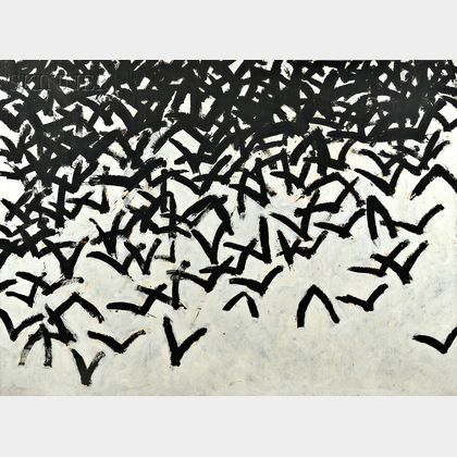 Leon Tarasewicz (Polish, b. 1957) Untitled [Clustered Birds]