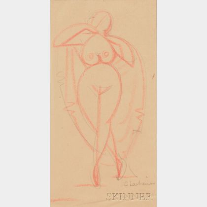 Gaston Lachaise (French/American, 1882-1935) Two Figural Studies: Standing Nude