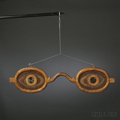 Polychrome Cast Iron and Sheet Metal Optometrist's Sign