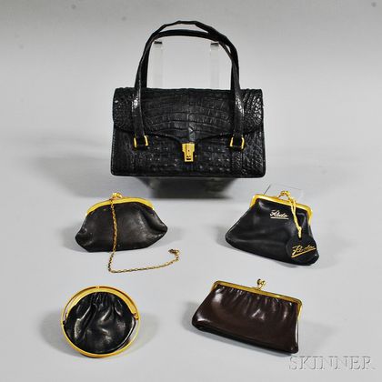 Lucille de Paris Vintage Black Alligator Handbag