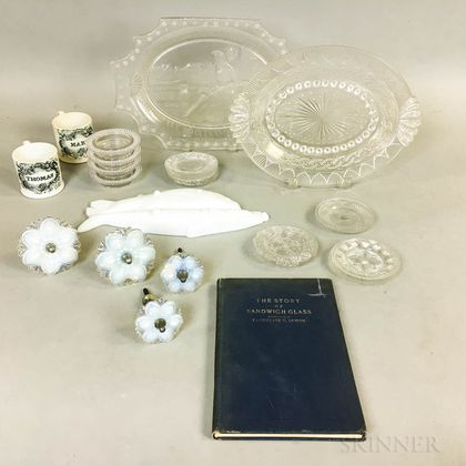Group of Sandwich Glass and Related Items