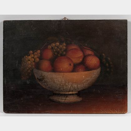 American School, Mid-19th Century Still Life Compote with Fruit