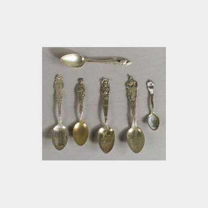 Group of Twenty Sterling Souvenir and Presentation Spoons from States and Seats of Learning