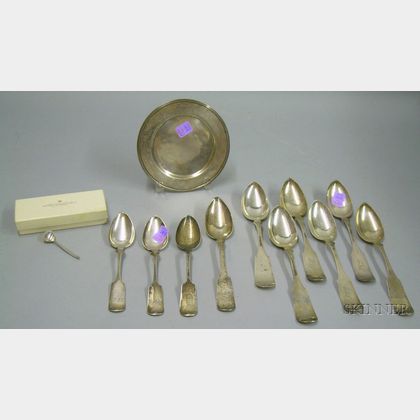 A Group of Sterling Silver and Silver Plated Tableware Items