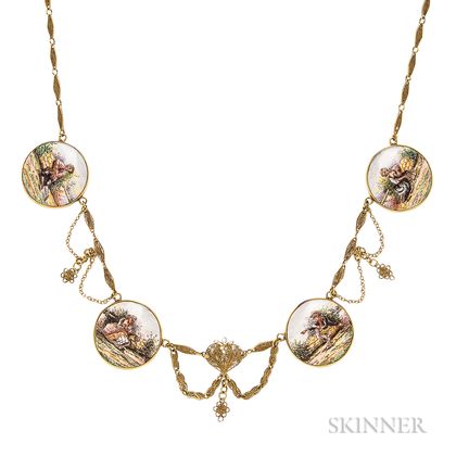 Gold and Enamel Necklace