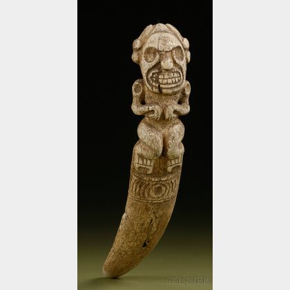 Pre-Columbian Carved Bone Vomit Stick