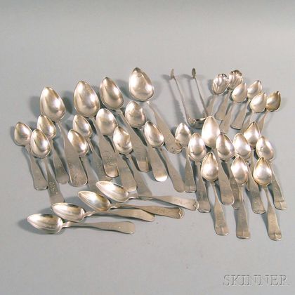 Group of Mostly Coin Silver Spoons