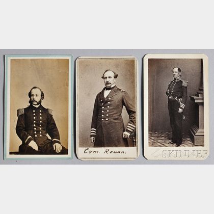Three Carte-de-visite Photographs of 19th Century Naval Officers