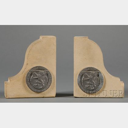 Pair of British House of Parliament Stone Bookends