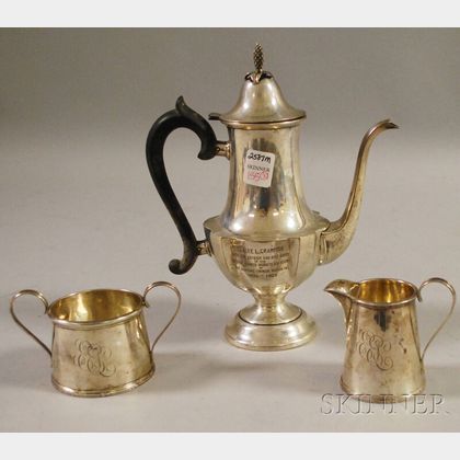 Assembled Three-piece Sterling Silver Demitasse Coffee Service