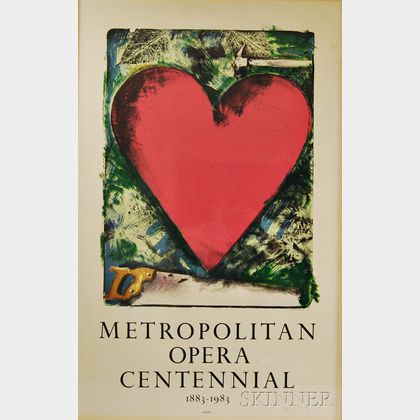 Jim Dine (American, b. 1935) A Heart at the Opera : Metropolitan Opera Centennial 1883-1983 Poster