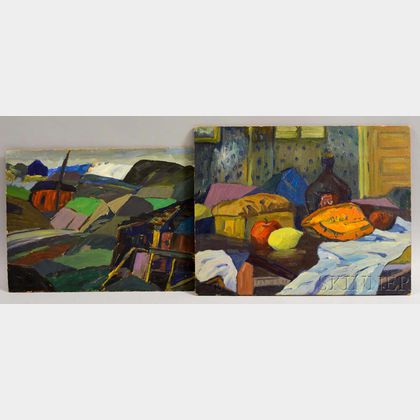 Leighton Cram (American, 1895-1981) Two Works: Still Life