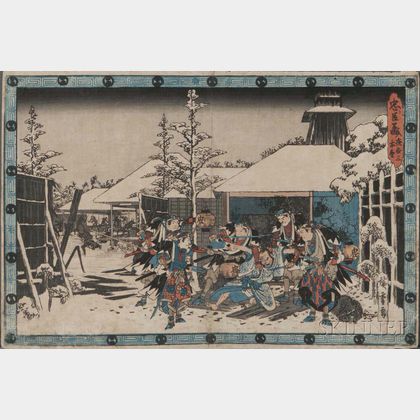 Utagawa Hiroshige (1797-1858),Night Attack Scene