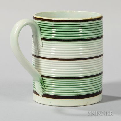 Small Banded and Green-glazed Half-pint Mug
