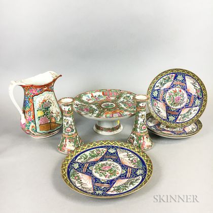 Eight Export Porcelain Table Items