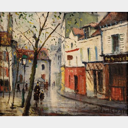 Louis Dali (French, 1905-2001) Paris Street Scene, Probably Montmartre