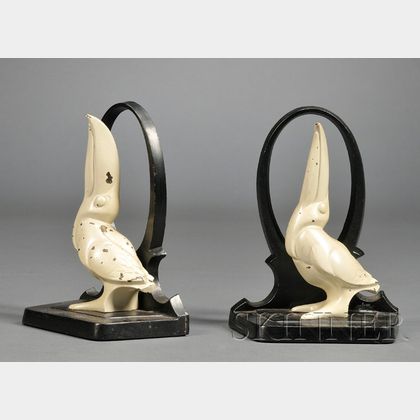Pair of Art Deco Toucan Figural Bookends